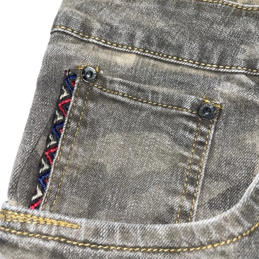 Privilege Society Mens Camo Hunter Slim Straight Jeans Green Grey Size 36 x 31